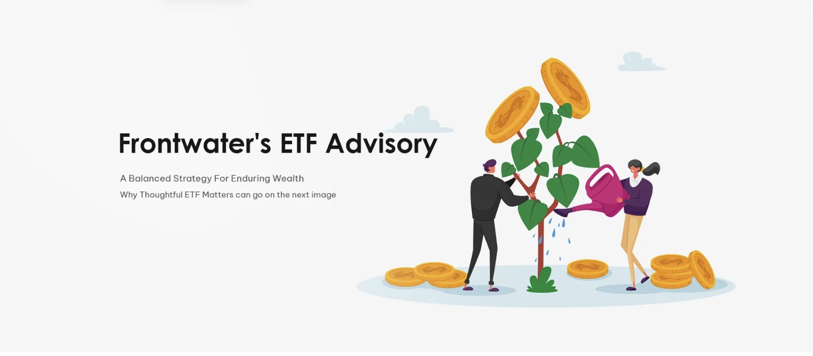Two figures tending a money tree — wealth preservation