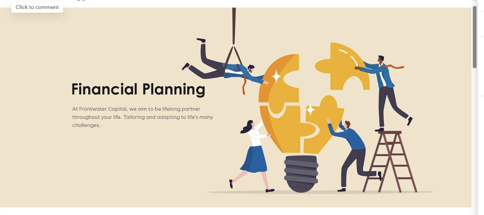 People assembling a giant lightbulb — the spark of a financial plan
